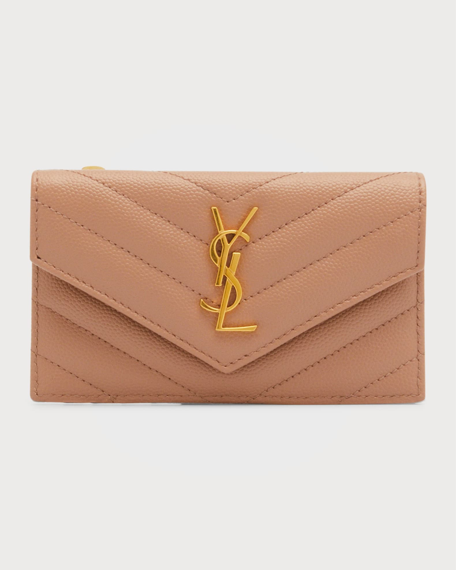 Monogramme Small Grain de Poudre YSL Envelope Wallet | Neiman Marcus