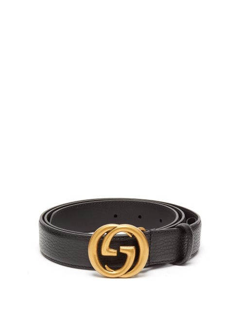 Gucci - GG Grained-leather Belt - Mens - Black | Matches (US)