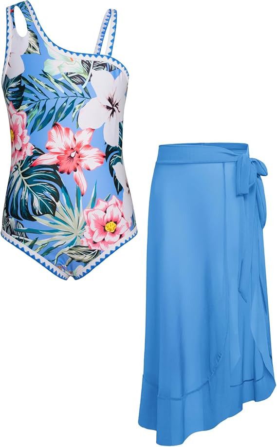 GRACE KARIN Girls' One-Piece Swimsuits with Cover-Ups Sport Beach Swimwear Bathing Suits 5-12 Yea... | Amazon (US)