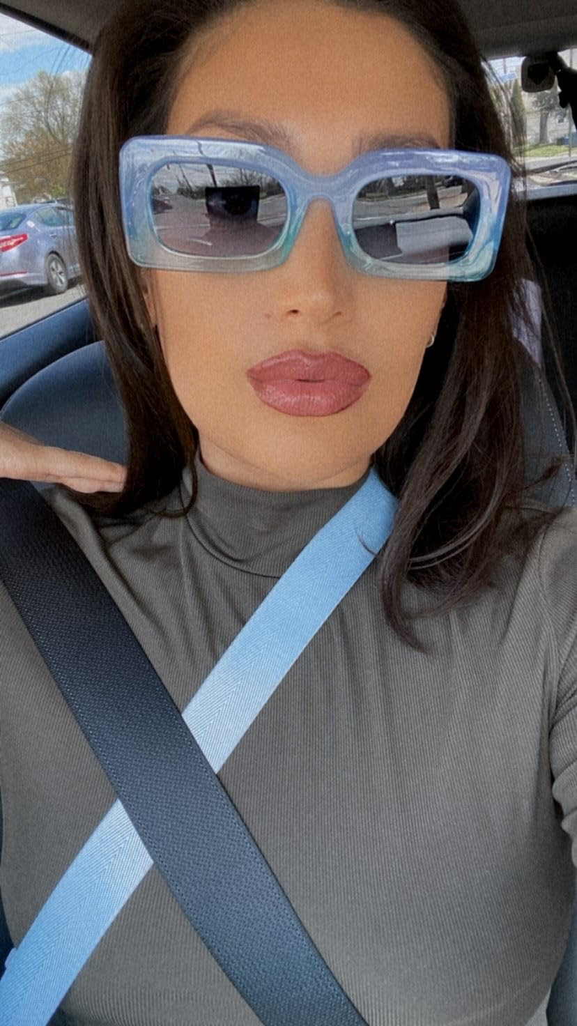 SOJOS Retro 90s Nude Rectangle Sunglasses Womens Mens Trendy Chunky Glasses | Amazon (US)