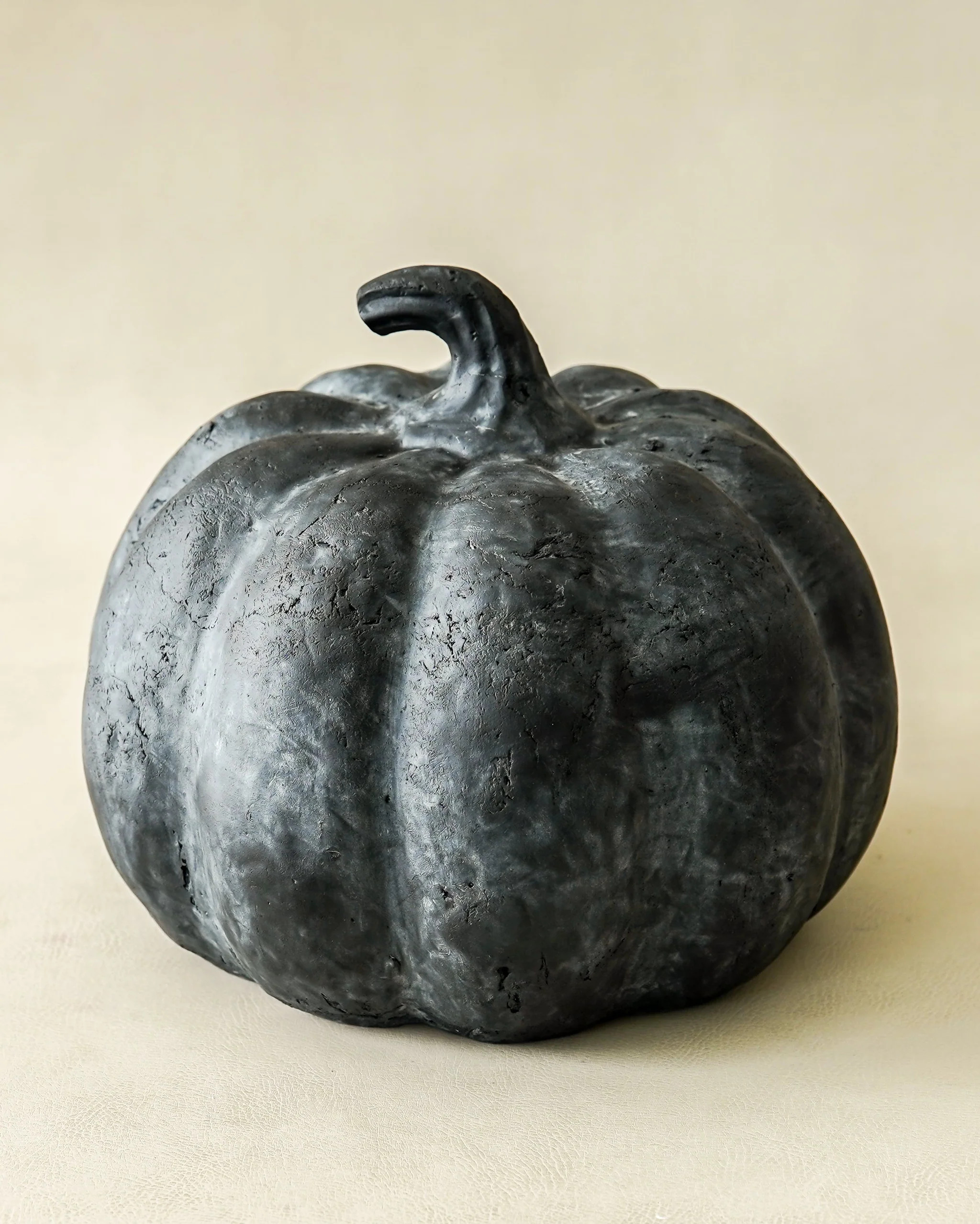Wide Black Terracotta Pumpkin | 9"H | MJHome