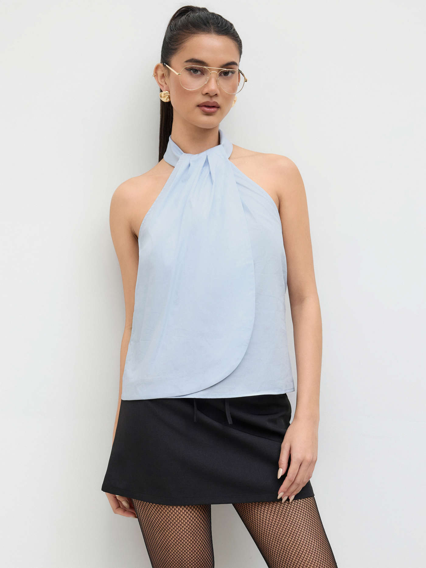 100% Cotton Halter Neckline Ruched Tank Top... | Cider