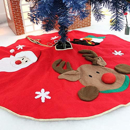 Amerzam Christmas Tree Skirt Mat Christmas Holiday Party Decoration (RED) | Amazon (US)