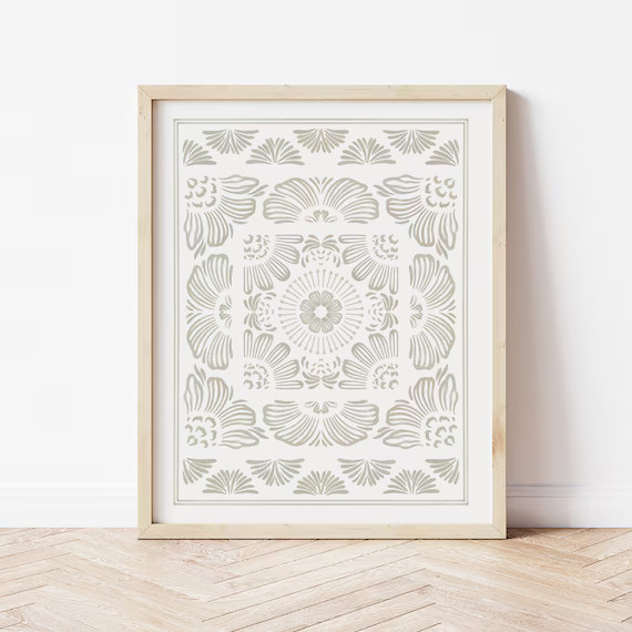 Floral Tope Art Deco Art Print  Neutral Digital Download 8x10 | Etsy | Etsy (US)