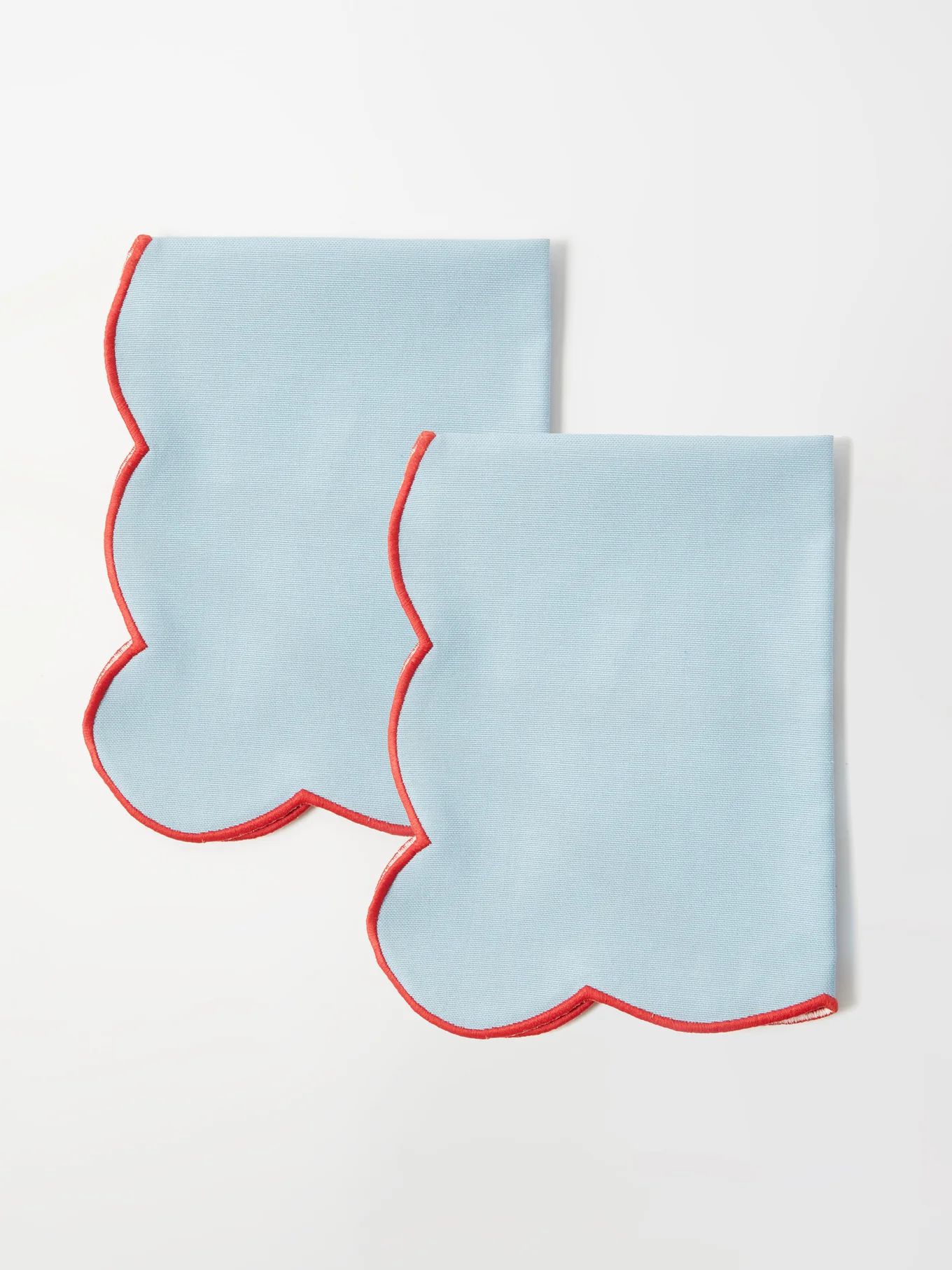 Set of two scalloped cotton placemats | Mrs. Alice | Matches (US)
