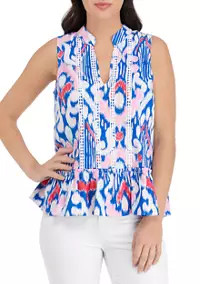 Women's Sleeveless Printed Peasant Top | Belk