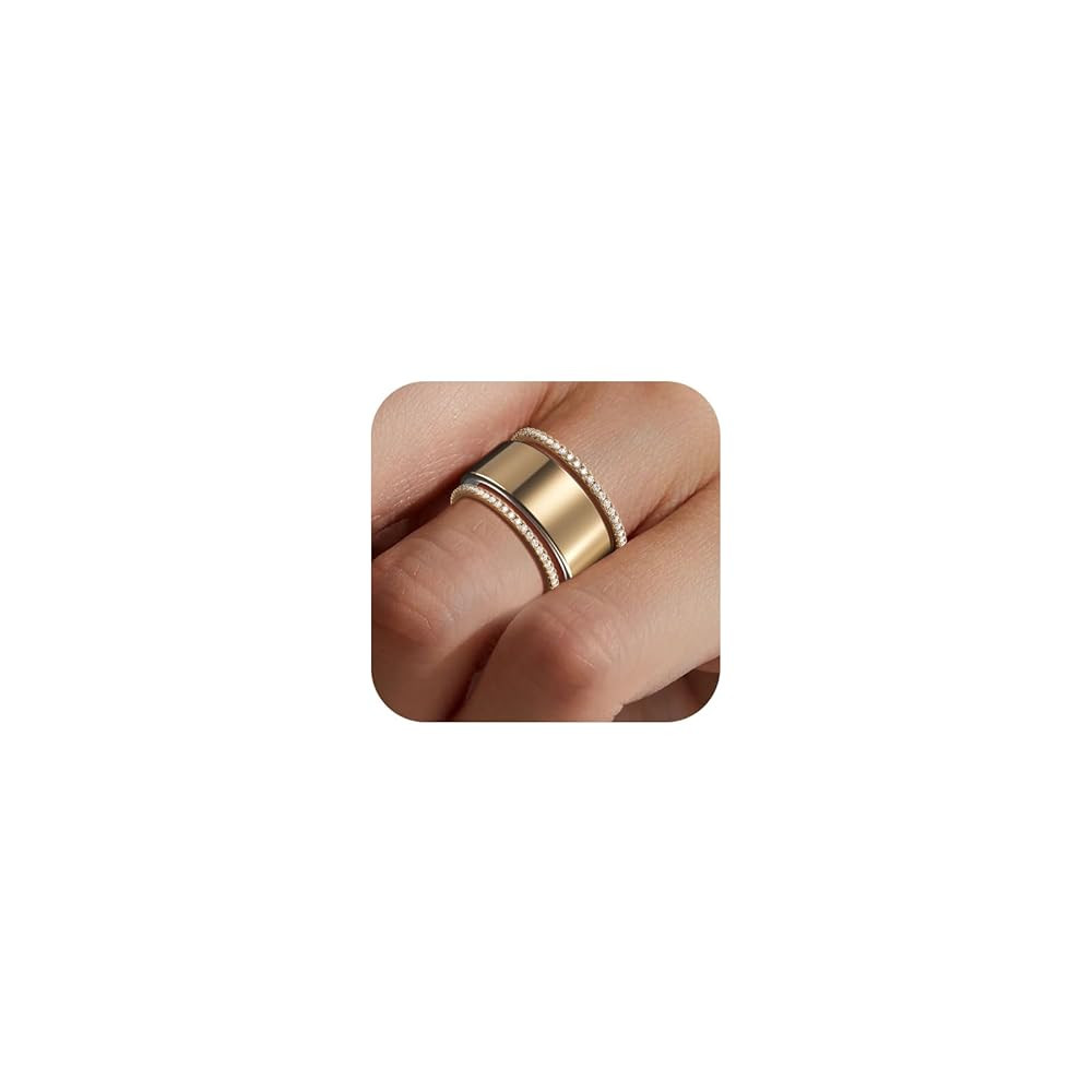 2-Pack 14K Gold Plated Stacking Rings for Oura Gen 4/Oura Gen 3, Cubic Zirconia Simulated Diamond... | Amazon (US)