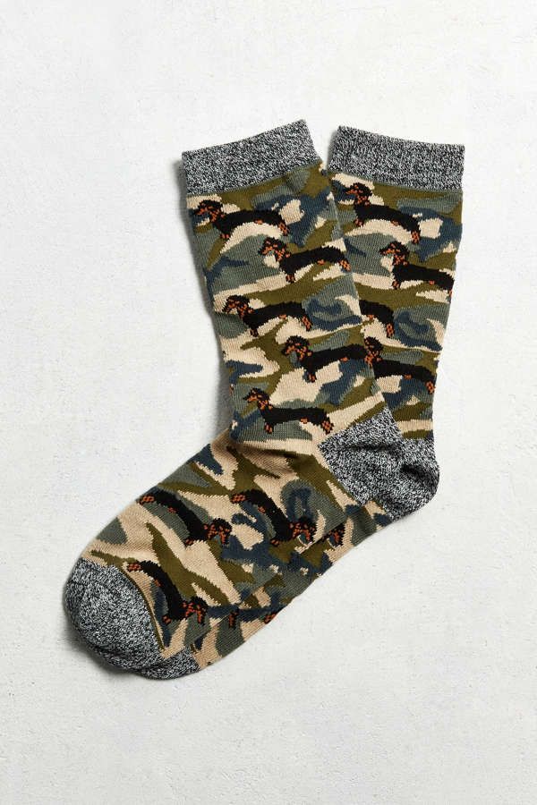 Camo Dachshund Sock | Urban Outfitters US