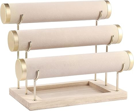 Amazon.com: UUJOY 3 Tiers Bracelet Holder, Velvet Detachable Jewelry Display Stand, Bracelet Stor... | Amazon (US)