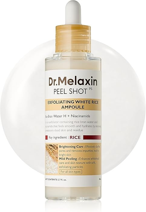 Dr.Melaxin Peel Shot Glow Rice Peeling Ampoule 80ml Daily Soft Exfoliating Face and Body Scrub De... | Amazon (US)