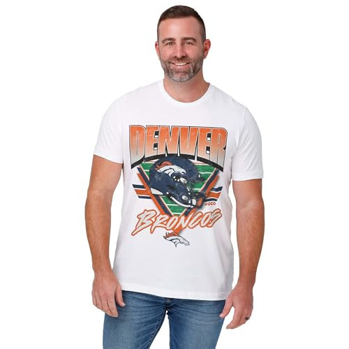 FOCO Denver Broncos NFL Mens White Triangle Vintage T-Shirt - S | Amazon (US)