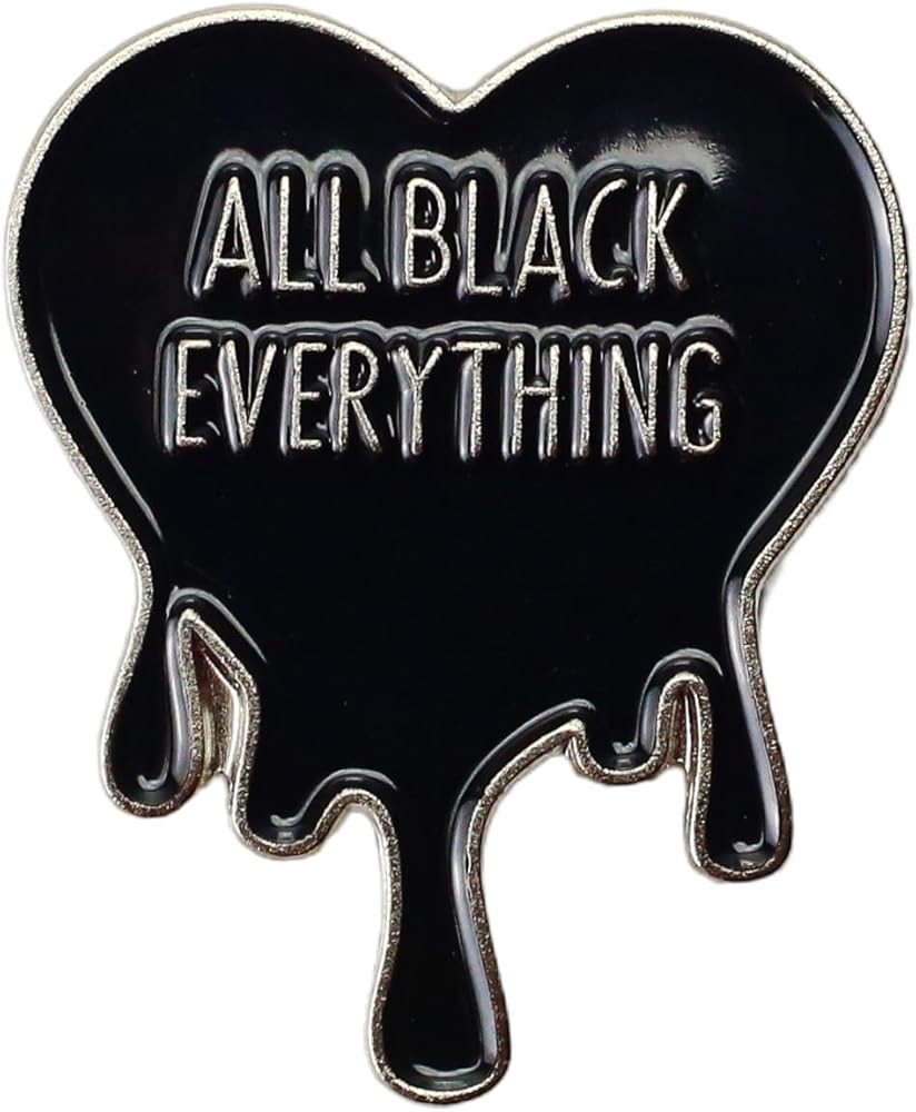 All Black Everything Enamel Pin, Black Dripping Heart Brooch Pin, Minimalist Brooches Gift For Hi... | Amazon (US)