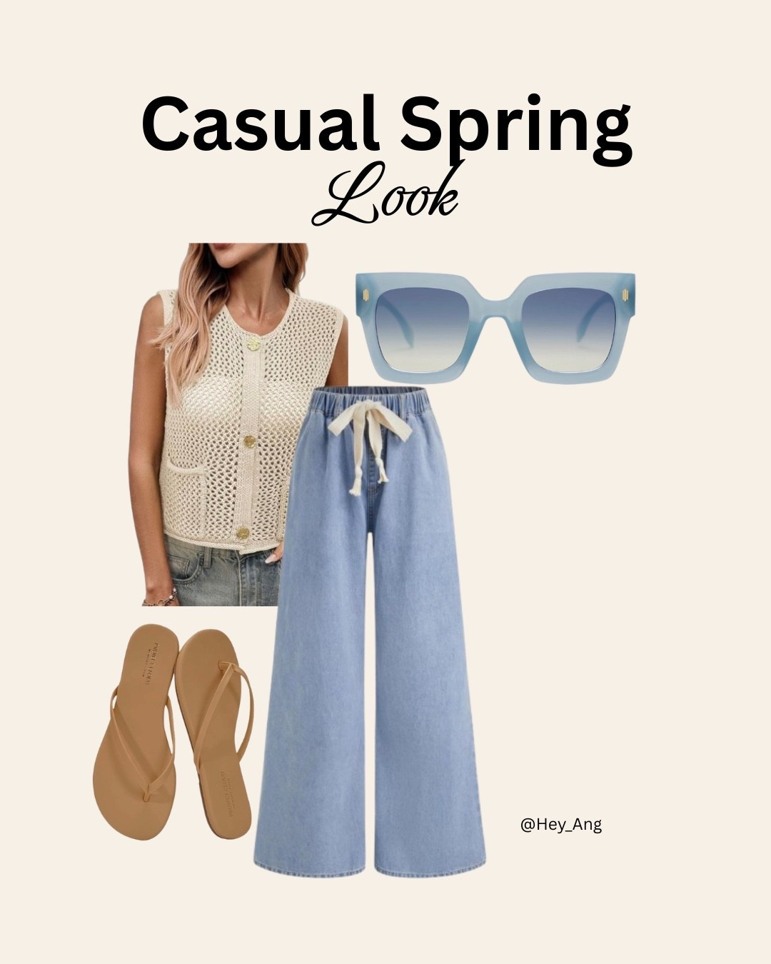Wide leg jeans with the drawstring are trending right now. I’d style them with a crochet sweater, cute flip flops, and some square sunglasses. A casual look for running errands, or getting lunch.

#LTKTall #LTKootd