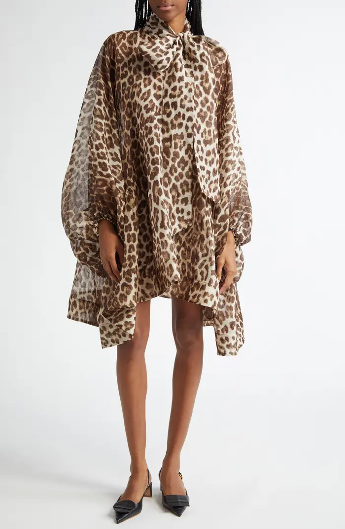 Illustration Leopard Print Long Sleeve Dress | Nordstrom