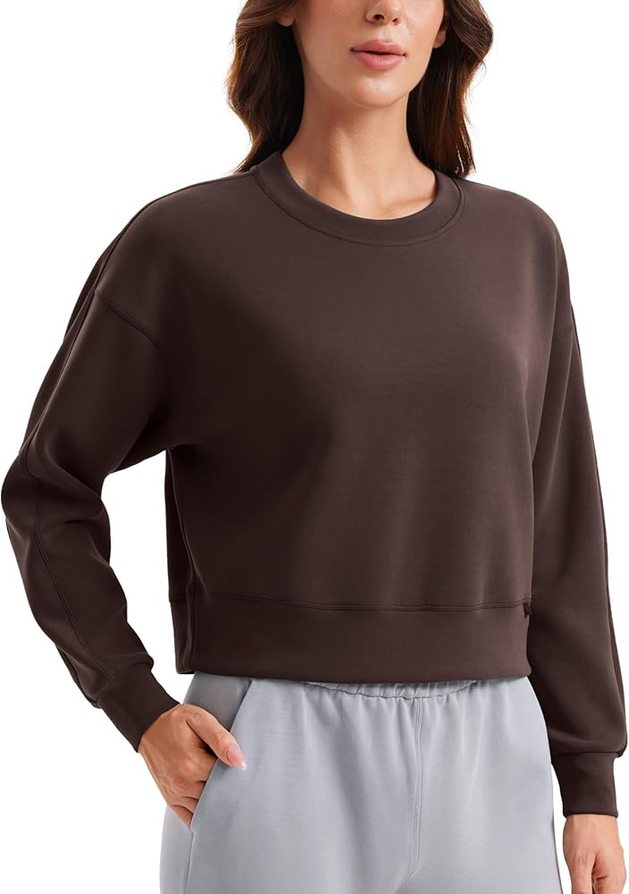 CRZ YOGA SoftAura Pullover Sweatshirt for Women - Crewneck Workout Casual Basic Fall Sweat Shirts | Amazon (US)