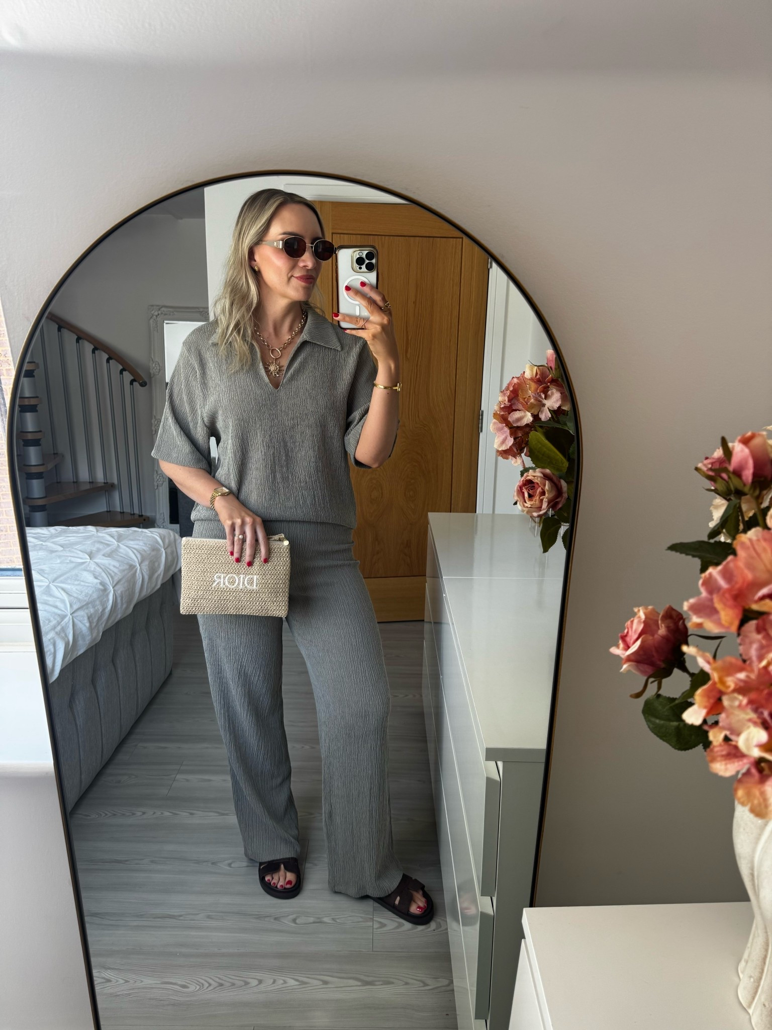 A comfy co-ord set ideal for travel/loungewear/holiday/smart casual outfits 🫶🏼

I wear a size medium. The Dior pouch comes free with the product set purchase 

#LTKbag #LTKspring #LTKshoes
