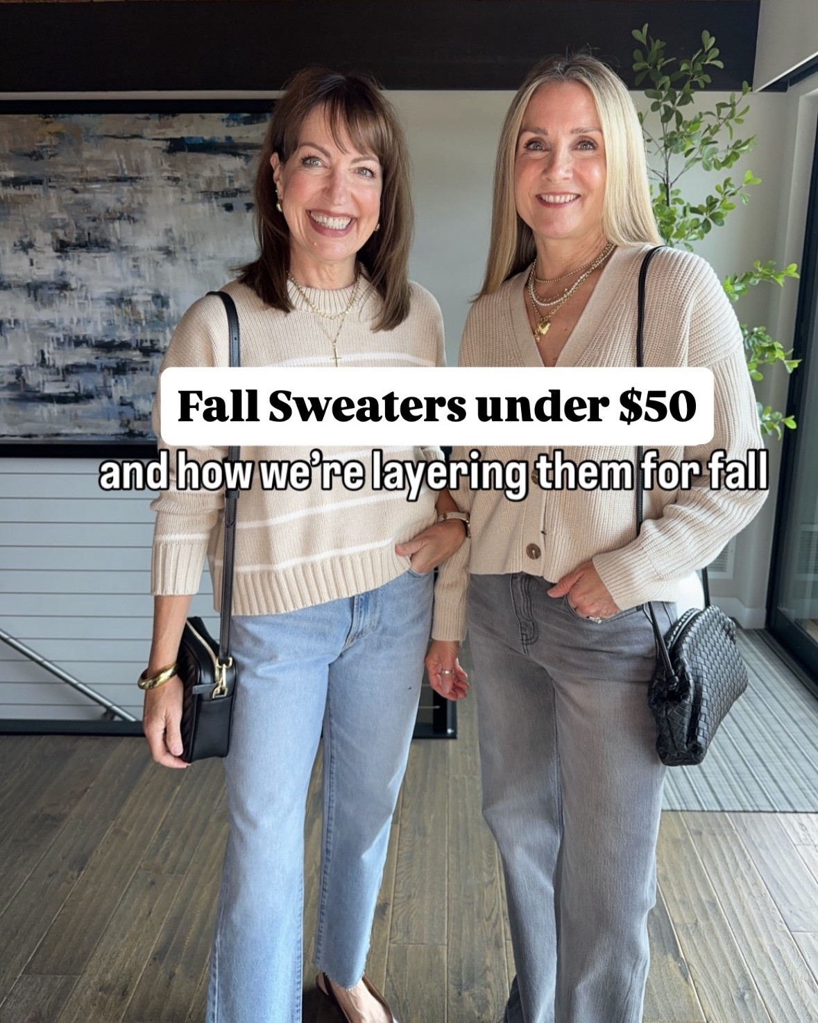 It’s almost sweater weather!🍁 We love how with @Quince we can add all of the cozy knits, modern denim, and cute jackets to our wardrobes without breaking the bank! 

We also added must-have fall shoes like leather sneakers and clog mules! Quince has price points like $50 jeans and under $40 sweaters, but they also have higher end items like leather jackets and bags.  We love having access to the designer quality without a luxury price tag! 

We’re both 5’6” and wearing small in tops and jackets and 26/27 in jeans. #quincepartner

#LTKootd #LTKOver40 #LTKSeasonal

#LTKWorkwear #LTKgrwm #LTKMidsize