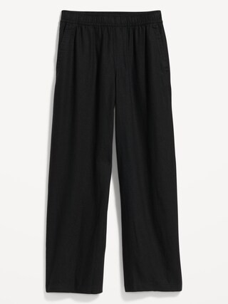 High-Waisted Linen-Blend Wide-Leg Pants for Women | Old Navy (US)