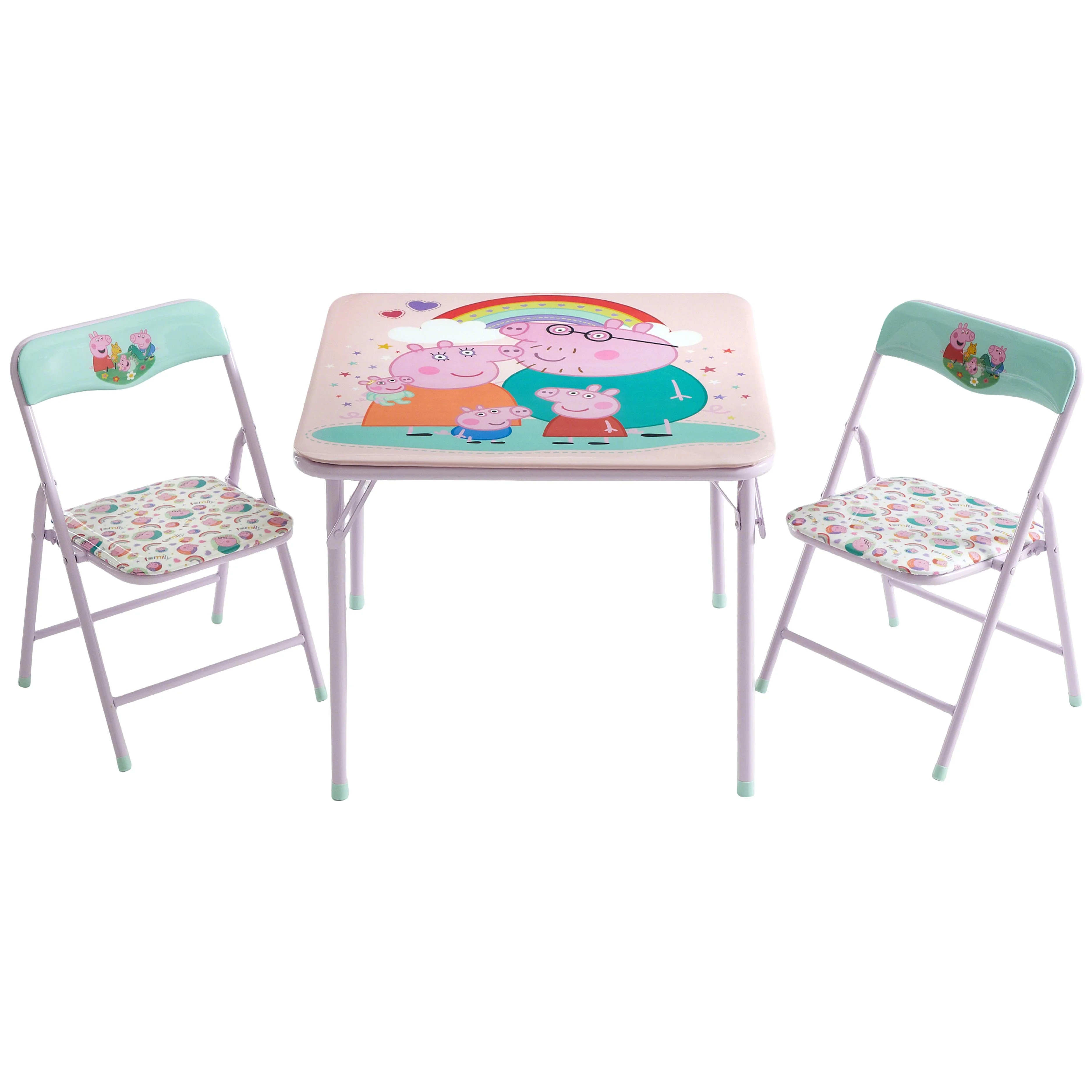 Peppa Pig Kids' 3-Piece Table and Chairs Set, Pink | Walmart (US)