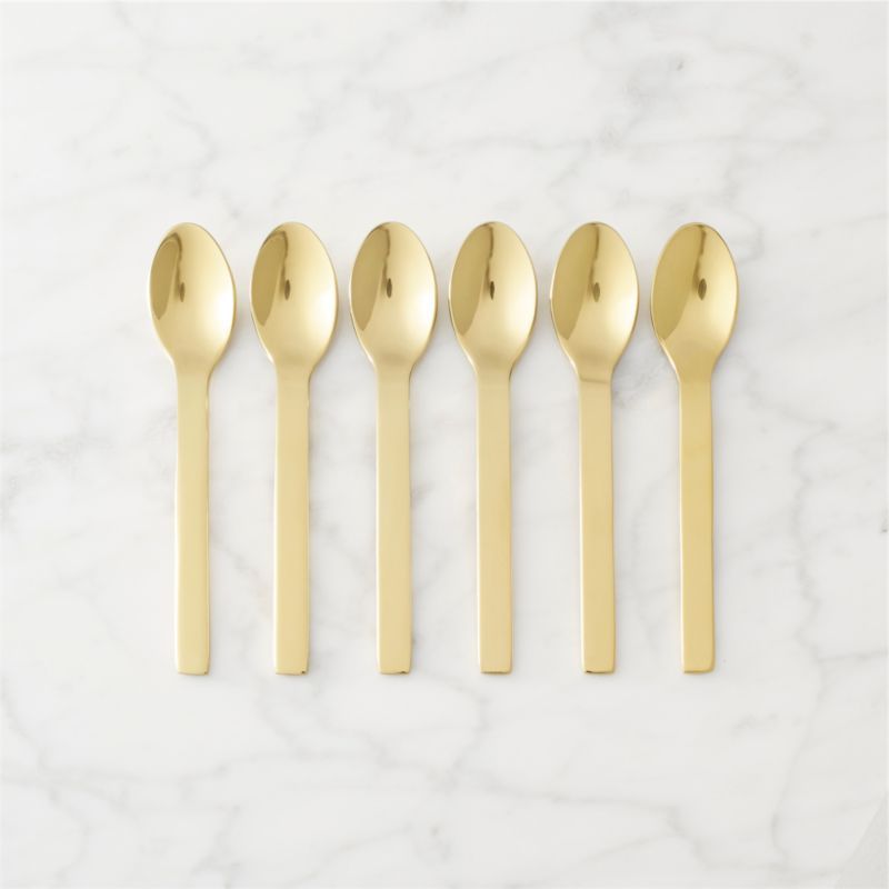 Set of 6 Mini Gold Cocktail Spoons + Reviews | CB2 | CB2