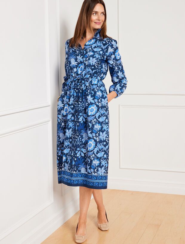 Tie Waist Shirtdress - Whimsical Floral | Talbots