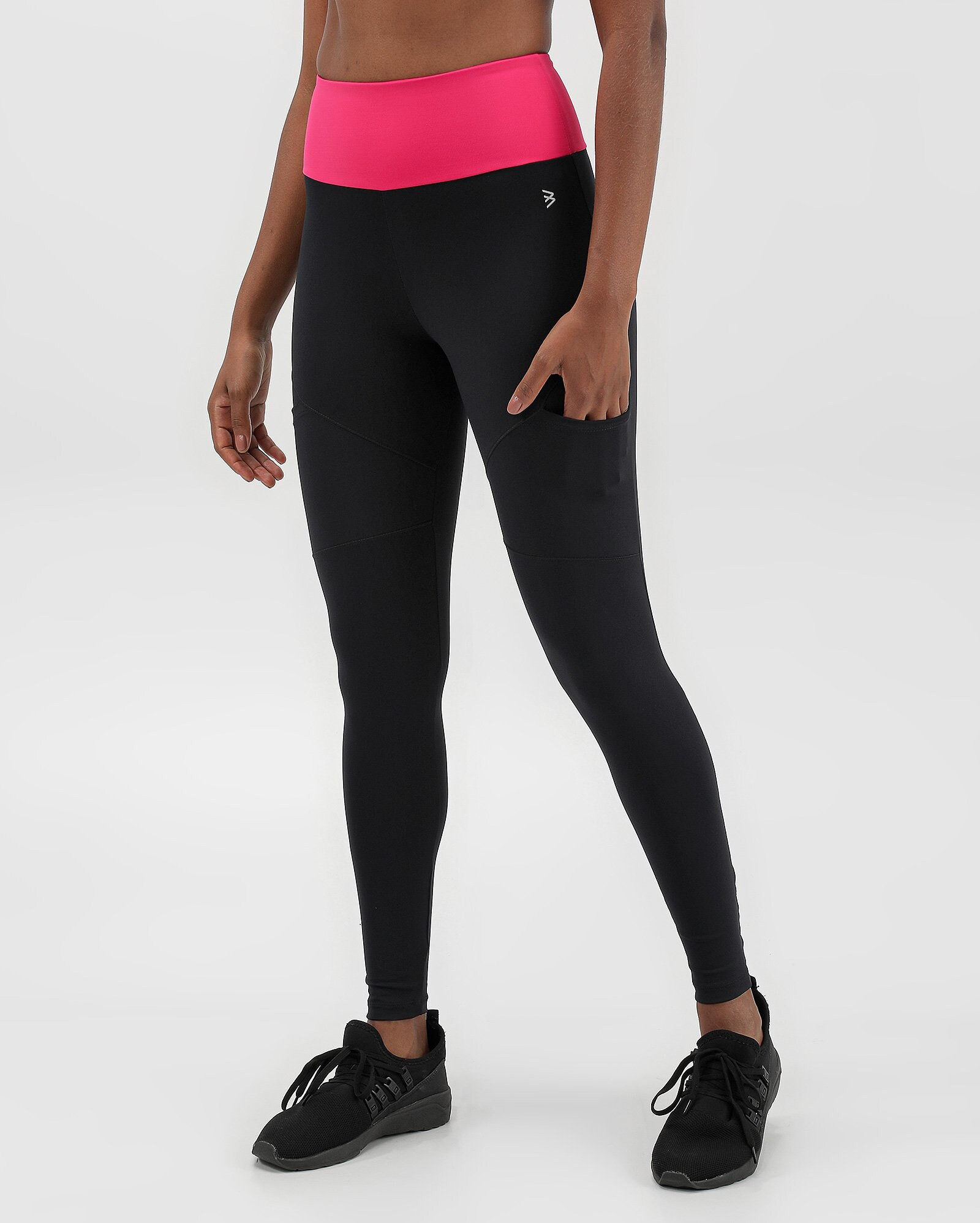 Calça legging de corrida poliamida cós colorido preta | BodyWork by Riachuelo | Riachuelo (BR)