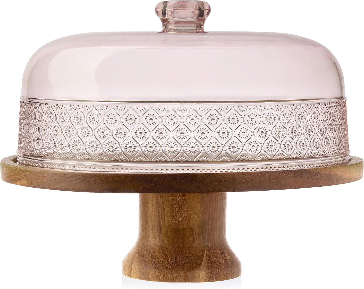 Godinger Cake Stand, Footed Cake Plate with Dome, Acacia Wood and Shaterproof Acrylic Lid, Wood C... | Amazon (US)