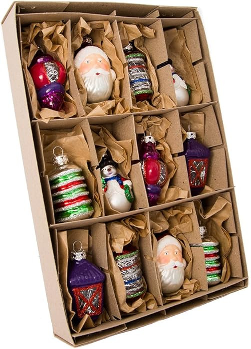 Kurt Adler Early Years Glass Ornament, 2.5-Inch, Set of 12 | Amazon (US)