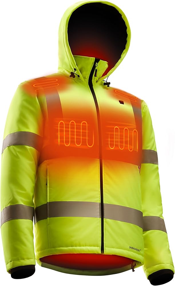 INNOWARM Heated Hi-Vis Safety Jacket for Men with Battery, Class 3 Waterproof Work Coat with 3M R... | Amazon (US)