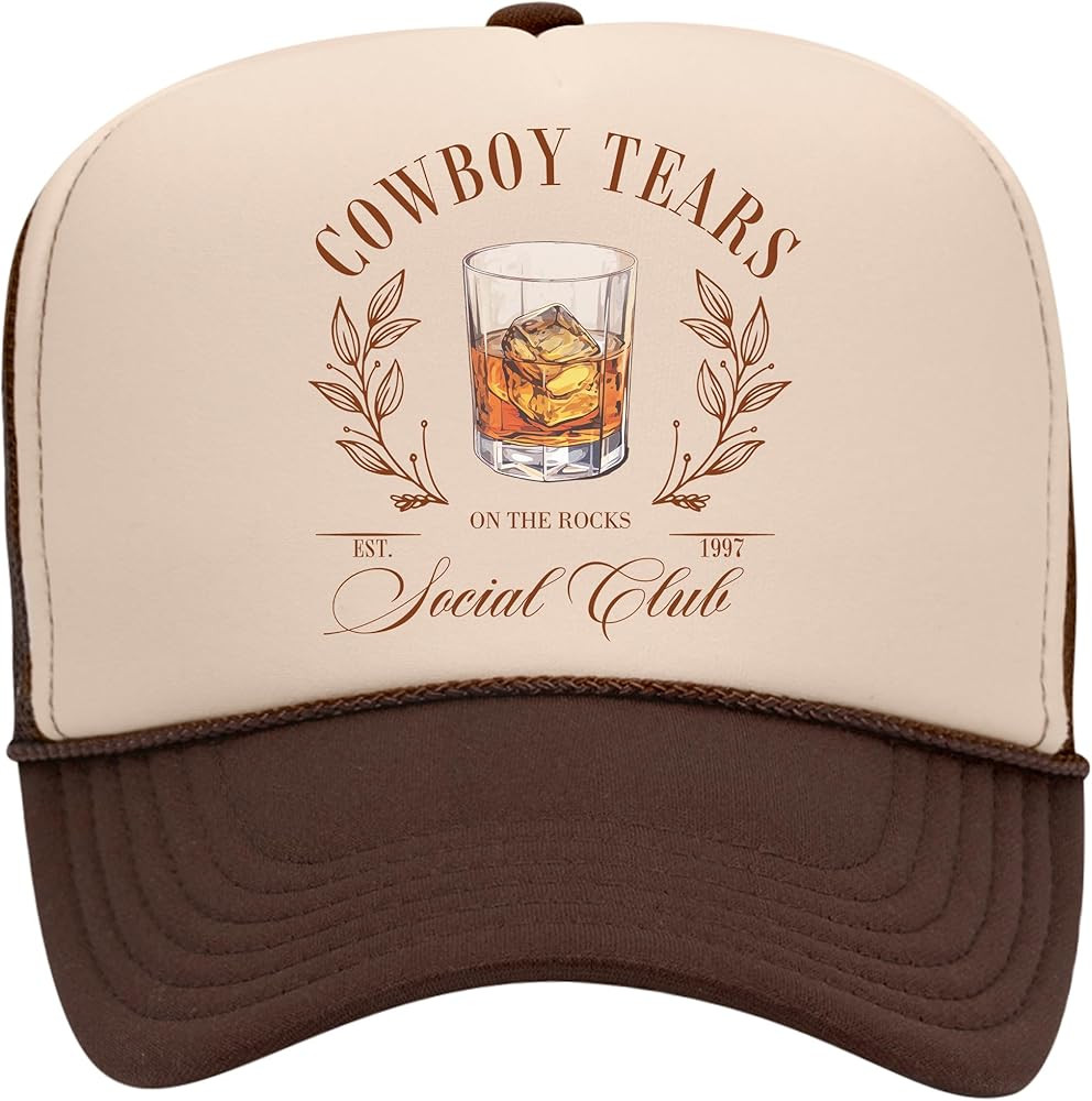 Cowboy Tears Social Club Trucker Hat | Margs Tequila Whiskey Rum Funny Cute Drinks | Premium Snap... | Amazon (US)