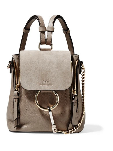 Faye small textured-leather and suede backpack | NET-A-PORTER (UK & EU)