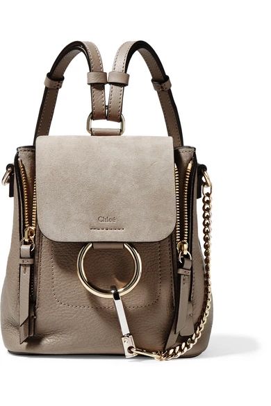 Faye small textured-leather and suede backpack | NET-A-PORTER (UK & EU)