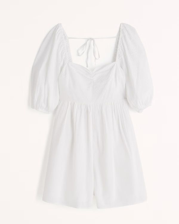 Puff Sleeve Babydoll Romper | Abercrombie & Fitch (US)