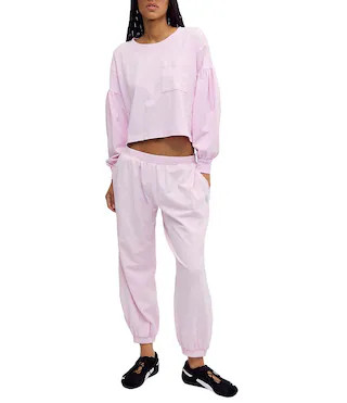 FP Movement Hot Shot Recovery Crew Neck Long Sleeve Top and Mid-Rise Ankle Length Jogger Pant Two-Piece Set - L | Dillard's