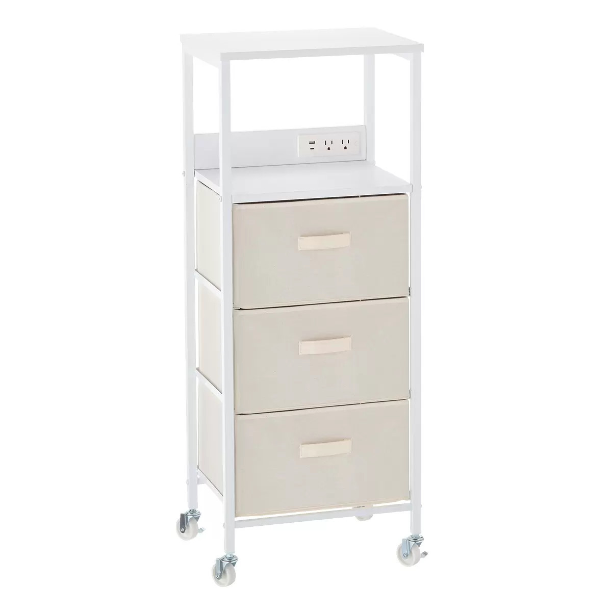 The Container Store 3-Drawer Charging Rolling Cart | The Container Store