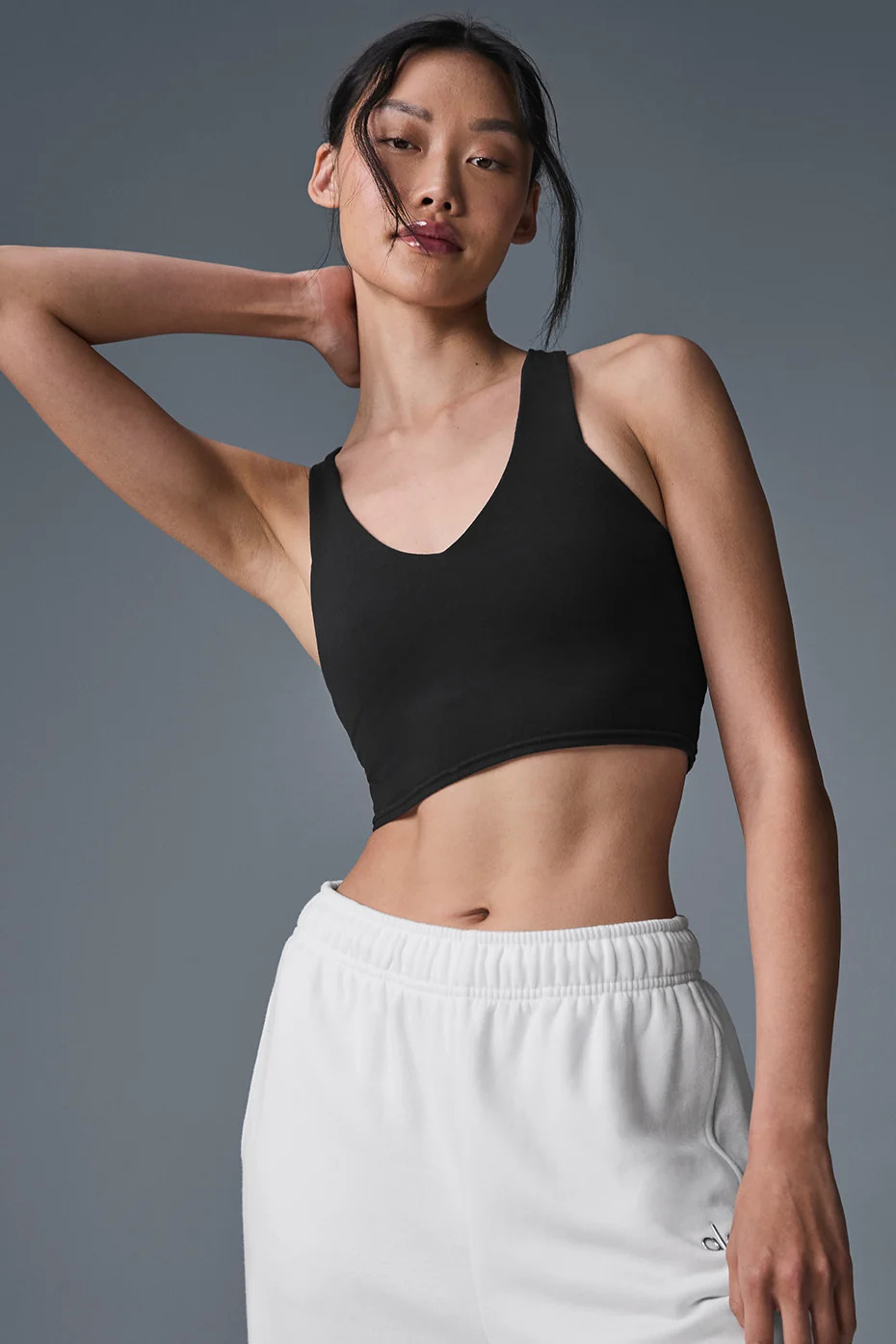Alo YogaÂ® | Airbrush Real Bra Tank Top in Black, Size: XS | Alo Yoga