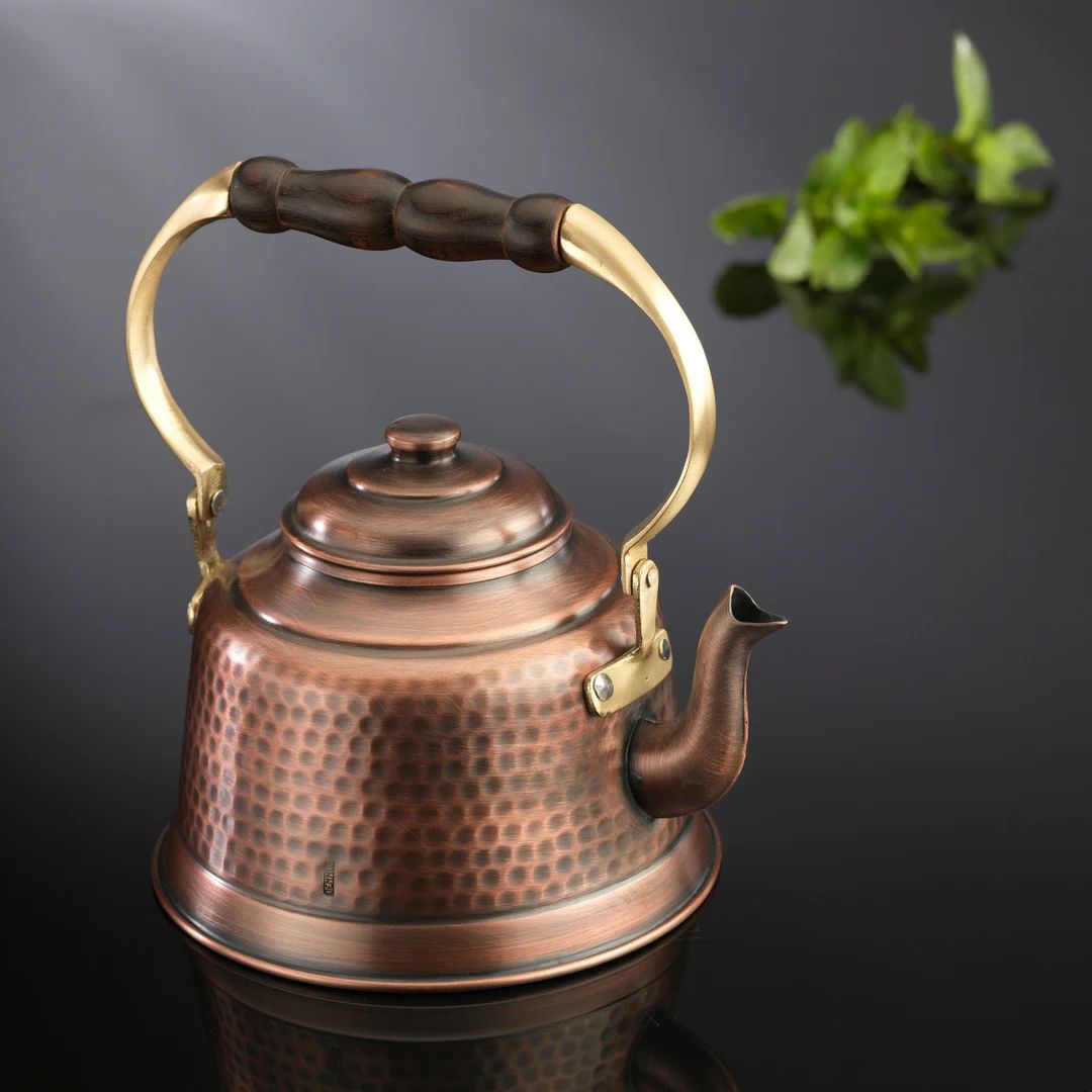 1mm Thick Solid Copper Teapot Kettle Stovetop Tea pot, 2 Qts | Etsy (US)