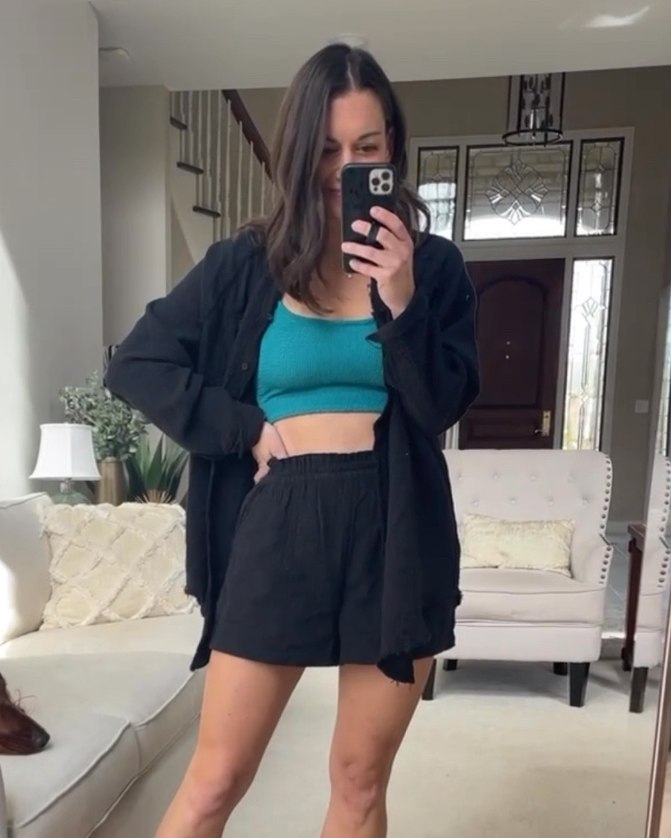 Aerie swim coverup set! Matching set is sold separately - the bottoms run true to size - I’m wearing a small. Top runs big - I’m wearing an xs.  Target swimsuit underneath runs true to size! I’m wearing a small. 

Spring outfit, LTK spring sale, target swim, 2 piece swimsuit, mom swimsuit



#LTKSeasonal #LTKSale #LTKswim