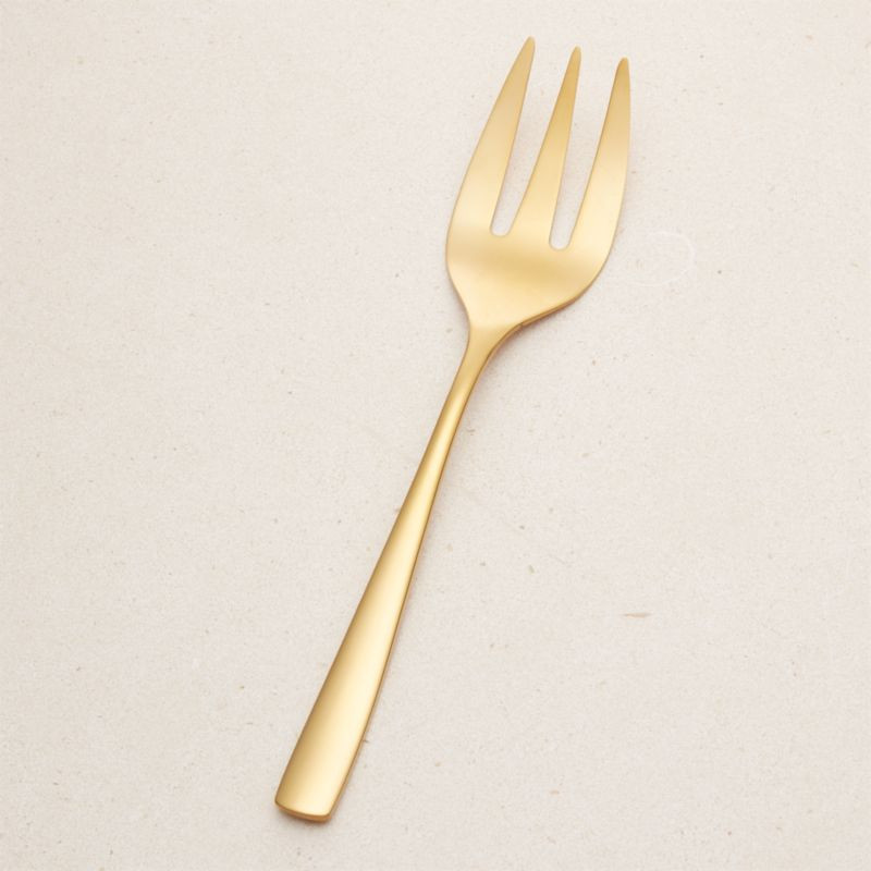 Holiday Gold Serving Fork + Reviews | Crate & Barrel | Crate & Barrel