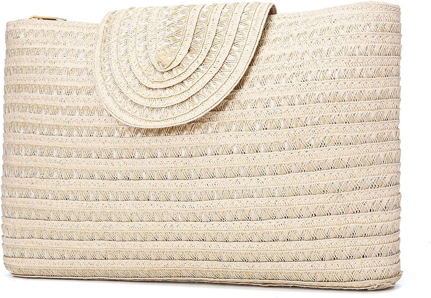Kadell - Women Clutch, Summer Straw Handbag Seashell Straw Bag Summer bag (Black) | Amazon (US)