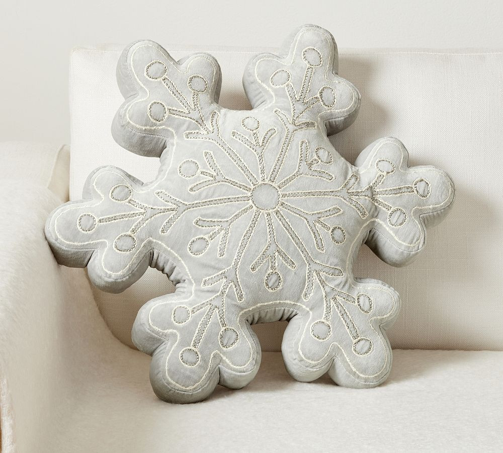 Shimmer Snowflake Shaped Pillow | Pottery Barn (US)