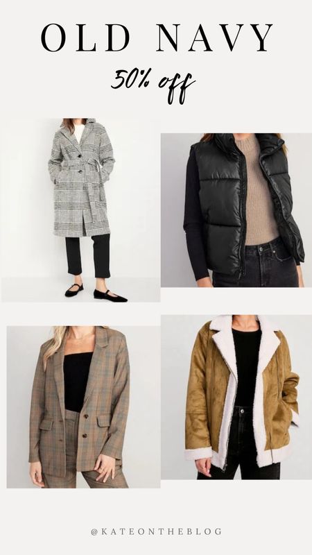 Old Navy 50% off everything - shop big during these sales to get the best deal! Here are some coat/jacket picks! Still in stock! 

#LTKfindsunder50 #LTKsalealert #LTKCyberWeek