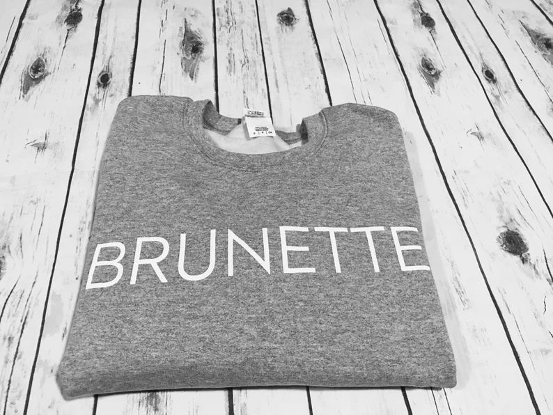 Brunette Blonde Sweatshirt Unisex slogan women top cute womens jumper slogan sweatshirt funny slo... | Etsy (US)