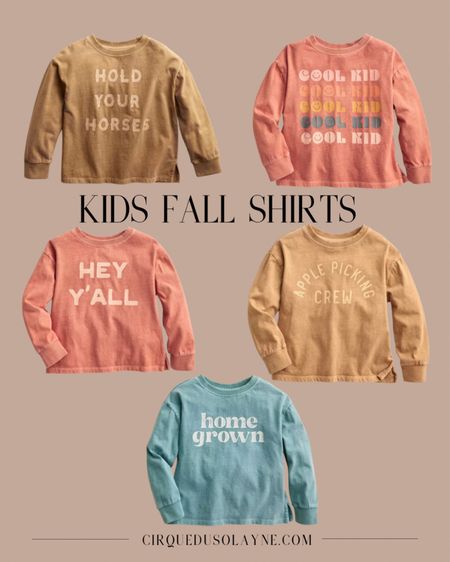 Cute fall shirts for kids. Fall graphic t shirts for kids. 

#LTKkids #LTKfindsunder50 #LTKSeasonal