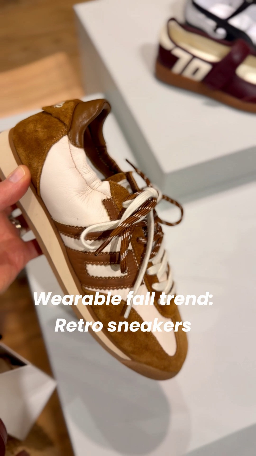 Wearable fall trend:
retro sneakers! These are sooo comfortable and the neutral color is perfect to pair with jeans, trousers or a maxi dress. 

These are going to go fast!
They fit true to size.

#LTKmomlife #LTKOver40 #LTKSeasonal