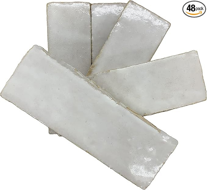 Moroccan Mosaic & Tile House Handmade 6x2-in. Solid Color Off-White (MSC06-01) | Amazon (US)