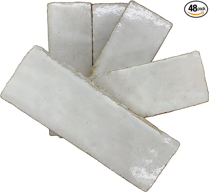 Moroccan Mosaic & Tile House Handmade 6x2-in. Solid Color Off-White (MSC06-01) | Amazon (US)