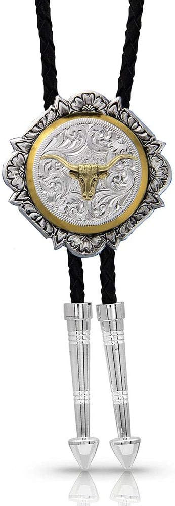 Montana Silversmiths Longhorn Bright Cut Engraved Western Bolo Tie | Amazon (US)