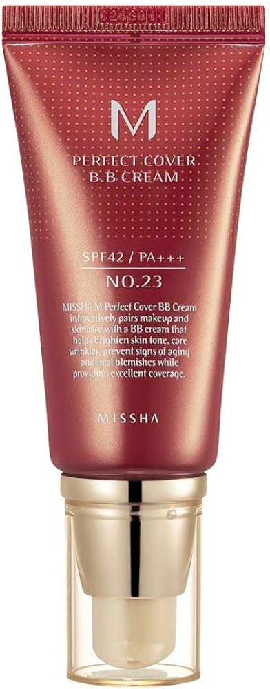 MISSHA M Perfect Cover BB Cream No.23 Natural Beige for Light with Neutral Skin Tone SPF 42 PA+++... | Amazon (US)
