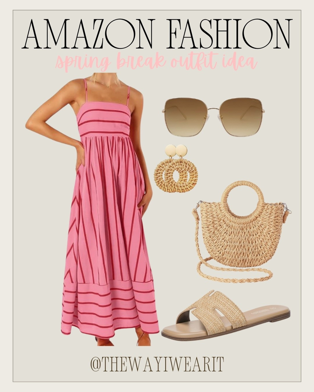 Love this pink striped dress with my new straw bag! Perfect for the beach. #AmazonFashion

#LTKmomlife #LTKootd #LTKTravel